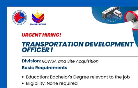 Apply Now: Be Part Of The Department Of Transportation .